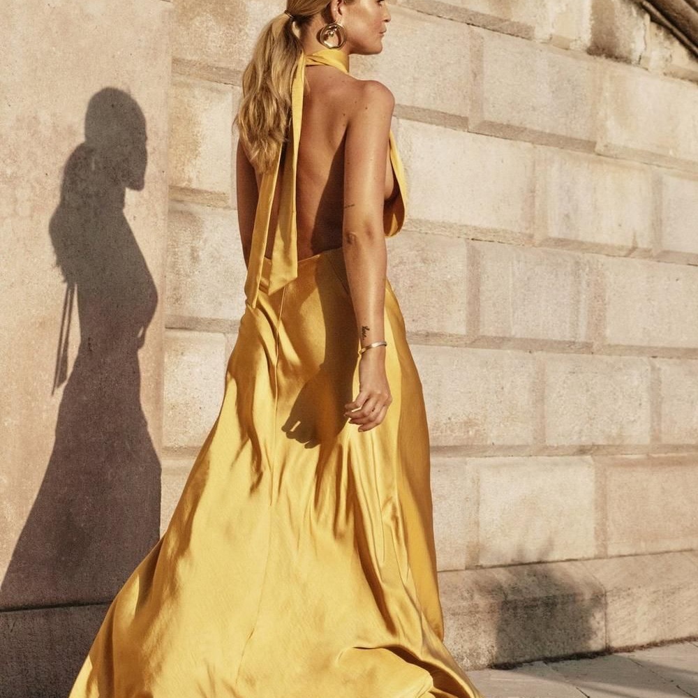 Big Entrance Satin Maxi Dress